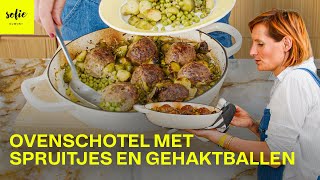 Makkelijke ovenschotel met spruitjes en gehaktballen  Sofie Dumont [upl. by Darum]