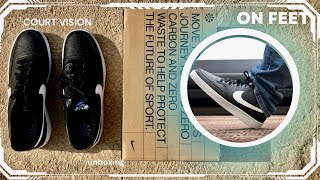 NIKE COURT VISION LO NN  unboxing amp on feet  Azo Edition [upl. by Nirrej225]