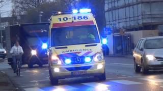 Brandweer AMR741 en Ambulance 12152 10186 met spoed naar ziekenhuis Alkmaar [upl. by Akeenahs]