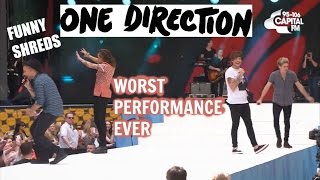 One Direction  Steal My Girl Worst Performance Ever Shreds [upl. by Aidnic]