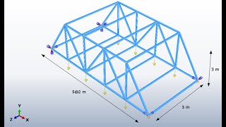 Armadura Indeterminada 3D Abaqus CAE [upl. by Nellek]