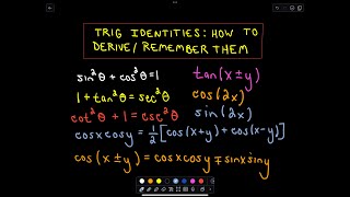 ❖ Trigonometric Identities How to Derive  Remember Them  Part 3 of 3 ❖ [upl. by Duax]