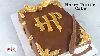 Harry Potter Book Cake  Harry Potter Theme Cake  How to make Harry Potter Cake using Fondant  HP [upl. by Sidwohl]