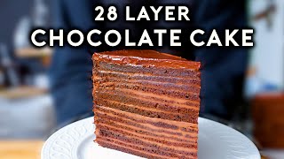 28 Layer Chocolate Cake  Anything With Alvin [upl. by Levania979]