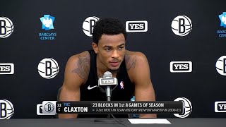 Nic Claxton finishes with 4 blocks in win over Raptors [upl. by Islaen]