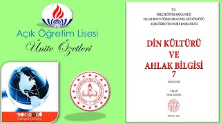 AÖL  AÇIK ÖĞRETİM LİSESİ  DİN KÜLTÜRÜ VE AHLAK BİLGİSİ 7  ÜNİTE ÖZETLERİ [upl. by Nywles]