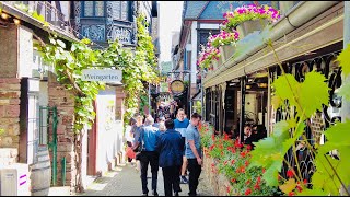 Rüdesheim am Rhein Germany 4K walking tour 2022  Drosselgasse historic city center street music [upl. by Barrow731]