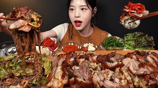 SUB바삭쫀득 튀김족발 먹방🍖 매콤한 막국수에 주먹밥까지 꿀조합 리얼사운드 Fried Jokbal Mukbang Asmr [upl. by Ear]