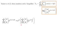 Sommation de cosinus avec coefficients binomiaux [upl. by Itsim]