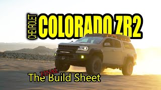 The FINAL Build Sheet  2021 Chevrolet Colorado ZR2 Bison [upl. by Nerte]