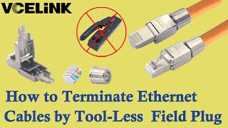 RJ45 Cat6 Field Termination Plugs Tool less Step by Step Easy Assembly Guide  VCELINK [upl. by Eimar]