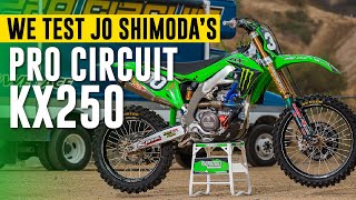 Motocross Action tests Jo Shimodas Factory Pro Circuit Kawasaki KX250 [upl. by Hersch323]