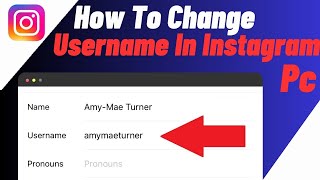 How To Change Username On Instagram PCLaptopDesktop  IN 2 MINUTE [upl. by Noied]