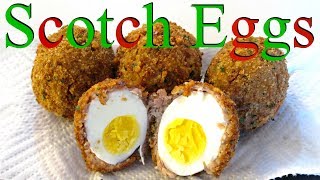 Scotch Eggs  Classic Fried Egg Sausage and Breading  PoorMansGourmet [upl. by Eidoj531]