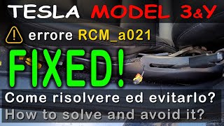 Errore RCMa021 Che guasto è come possiamo ripararlo ed evitarlo Tesla Model 3Y DIY [upl. by Ries419]