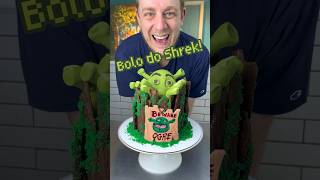 Hoje é meu aniversário e eu fiz um bolo do Shrek confeitaria bolo shrek challenge receita [upl. by Jephum260]