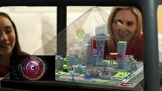 Holographic pyramid creates a world on your table  BBC Click [upl. by Ahsinert]