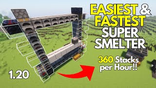 BEST SUPER SMELTER for Minecraft Bedrock 120 [upl. by Winfred]