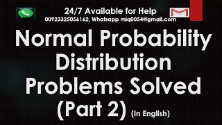 Normal Probability distribution  Area under the Curve  ZScore  Problems Solved Part 2 [upl. by Drofiar398]