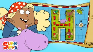 A Hidden Treasure Hunt on quotHquot Island  Alphabet Cartoon For Kids [upl. by Sella921]