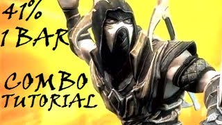 Injustice  Combo Tutorial  Scorpion 41 One Bar [upl. by Annairdua]