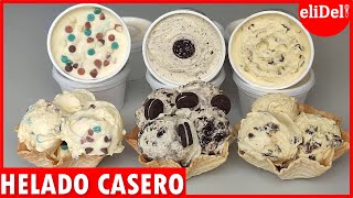 🍨HELADOS caseros 3 SABORES con 4 INGREDIENTES en 5 MINUTOS para VENDER 🍦 [upl. by Aneleh891]