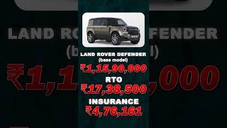 Land Rover Defender OnRoad Price in India [upl. by Jeff]