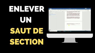 Comment supprimer un saut de section dans Word [upl. by Lien]