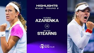 Victoria Azarenka vs Peyton Stearns  2024 Miami Round 2  WTA Match Highlights [upl. by Ilohcin121]