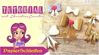 Mein 🎀PapierSchleifen🎀 TutorialPaperArtBastelanleitungEmbellishments [upl. by Grubman299]