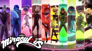 MIRACULOUS  💫 ALL TRANSFORMATIONS  Season 1 to 3 🐞  Tales of Ladybug and Cat Noir [upl. by Aiekal289]