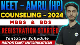 NEET AMRU HP MBBS  BDS Counseling Registration start  Important information  Inspiring Agricon [upl. by Hassadah]