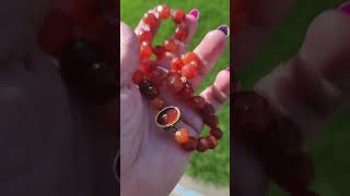 thrifting 💖Beautiful Vintage Faceted Carnelian Bead Necklace that cost 1 at the Thrift Store 🤎 [upl. by Sinned]