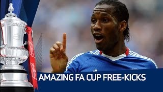 AMAZING FA CUP FREEKICKS Featuring Gazza Drogba Baines Pearce Oscar and more [upl. by Dawes]