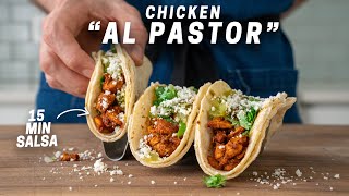 EASY 30 MINUTE CHICKEN AL PASTOR TACOS  WEEKNIGHTING [upl. by Lletnom]