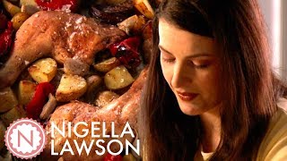 Nigella Lawsons One Pan Chicken Dinner  Nigella Bites [upl. by Weinhardt362]