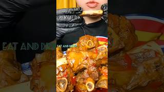 Pork ribs with spicy sauce ribs pork food eatingshow mukbang asmr [upl. by Anert54]