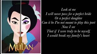 Mulan  reflection lyrics [upl. by Reteid]