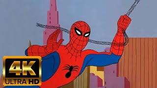 Spiderman Original Cartoon Theme Song  4K Remastered AI [upl. by Fatsug505]