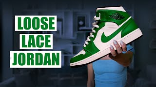 How to loose lace jordan 1 mid with long laces [upl. by Steffane584]