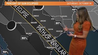 Ring of Fire Solar Eclipse Path of totality for Texas on Saturday [upl. by Chessa]