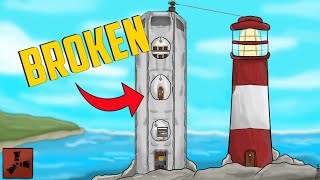 I Built a BROKEN base INSIDE of lighthouse on Rust  SOLO SURVIVAL [upl. by Deckert]