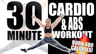 30 Minute Cardio and Abs Workout with Sydney Cummings🔥Burn 480 Calories 🔥 [upl. by Joscelin]