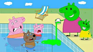 Zombie Apocalypse Mummy pig Turn Into Zombie At The Pool 🧟‍♀️🧟‍♀️ Peppa Pig Funny Animation [upl. by Oric934]