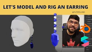 How to rig and add movement to an earring Tutorial in English  Spark AR and Blender [upl. by Nicolina]