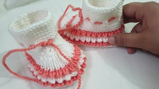 how to knit baby booties  Knitting PatternDesign For Baby Bootie  आसान तरीके से बनाये बेबी बूटीज़ [upl. by Bianchi]