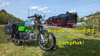 Kreidler Florett RS mit Dampflok BR 01 zwei deutsche Technikwunder auf der Schwäbischen Alb [upl. by Talley]