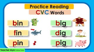 Part 3CVC Words  Practice reading CVC words  Basic English words  Learn how to read [upl. by Gnoz]