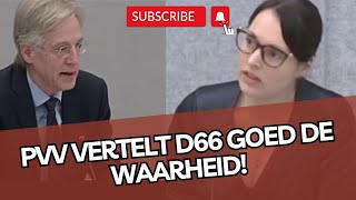 PVVkamerlid vertelt D66minister even goed de WAARHEID [upl. by Farand]