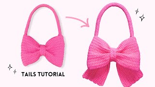 crochet bow bags tails tutorial by Biyabimi  beginner friendly  cozy crochet series EP 4 PART 2 [upl. by Yerga]